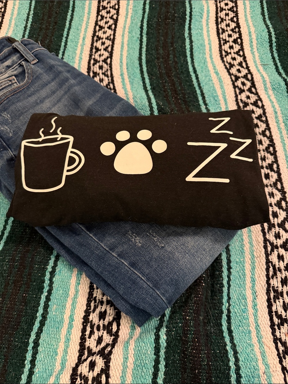 LuLaRoe Black Tee with Rainbow Logo